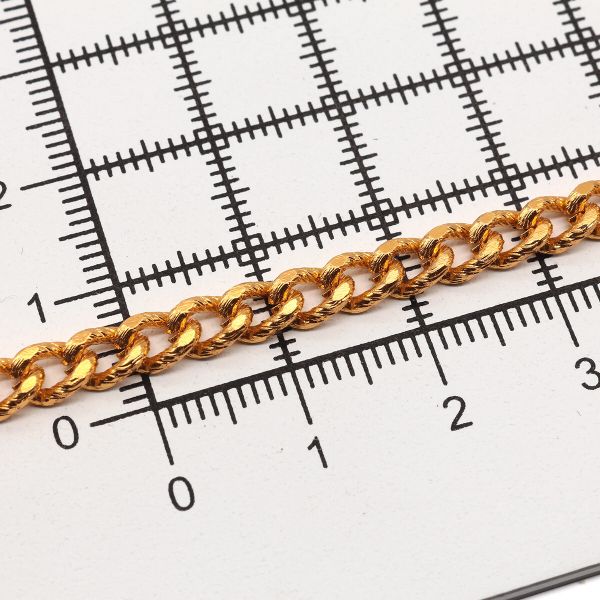 Цепь алюминиевая 5,9 мм, 4,2 мм, боб(10 м) (золото) K18315