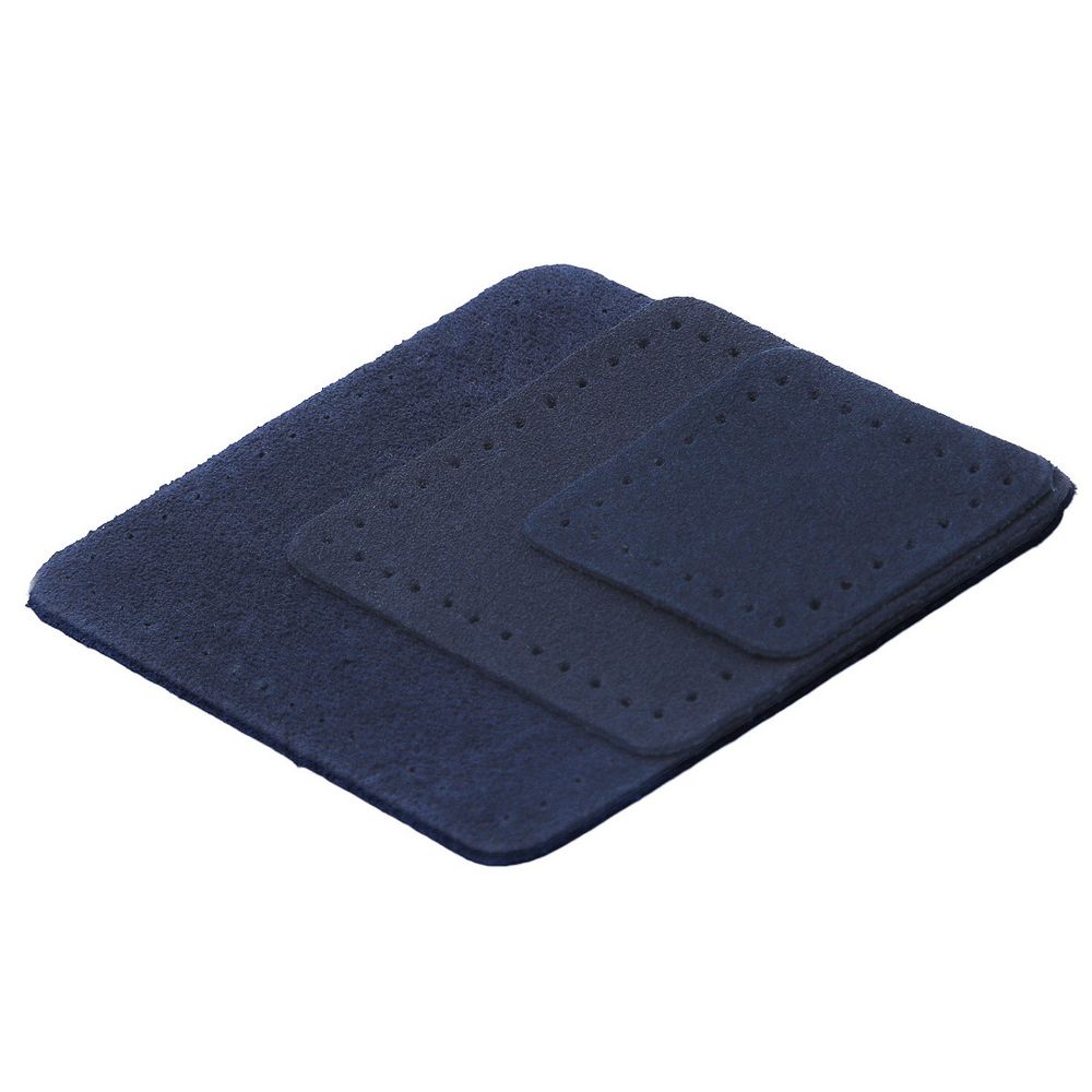 Набор заплаток пришивных из замши, ромб 4х5,6см, 6х8,4см, 8х11,2см, с перфорацией, 3 шт (22 темно-синий), 59405