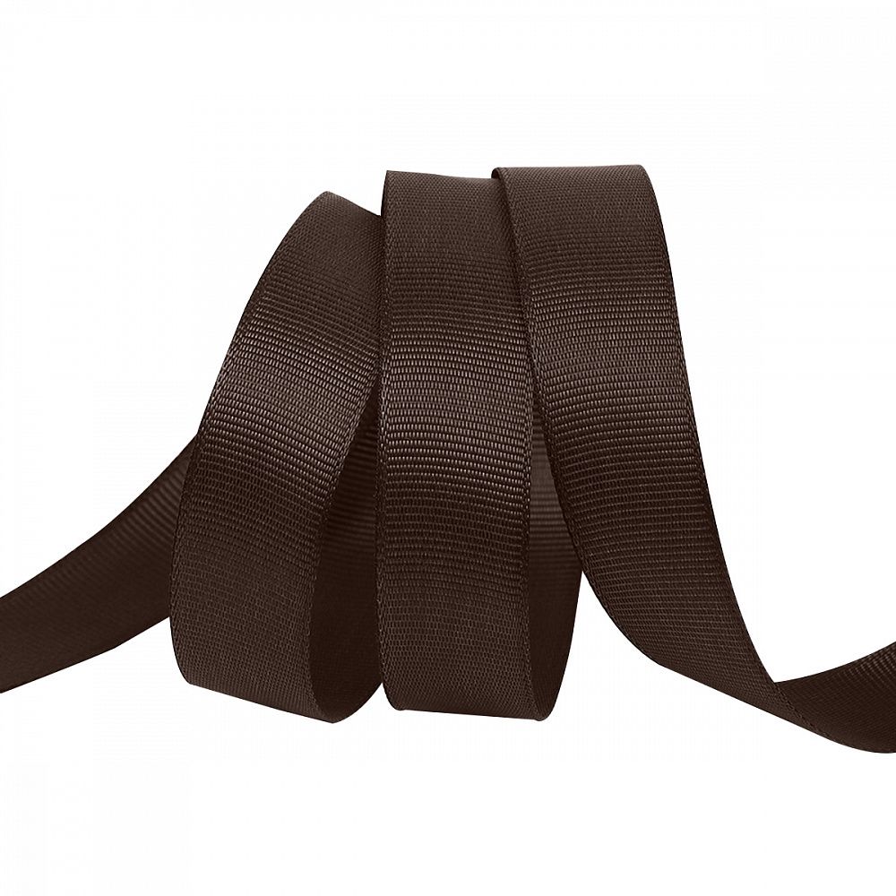 Лента репсовая (в рубчик) 25.0 мм цв. 855 коричневый уп.22.86м (±1м)