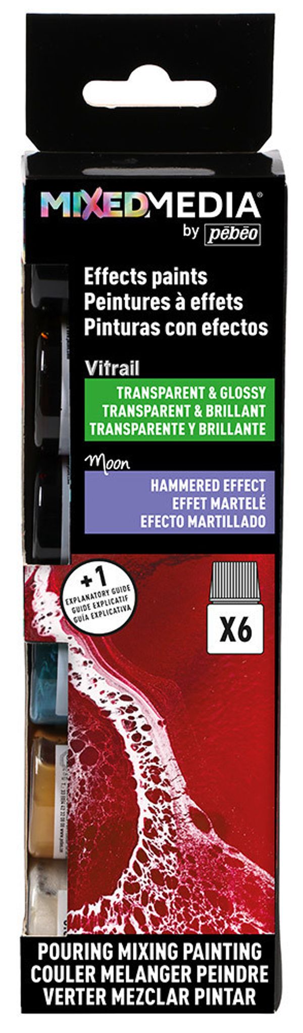 Набор красок Pebeo Mixed Media -Vitrail и Fantasy Moo6 цв. 20 мл