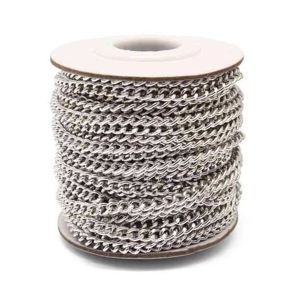 Цепь алюминиевая 4,7 мм, 3,5 мм, боб(10 м) (никель) K19313M