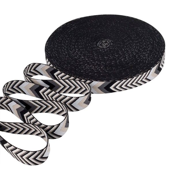 Стропа (ременная лента) 38 мм / 45.72 метра, [38.82 г/пог.м], с принтом 2-сторонняя, D139 серый/черный, 3Al354