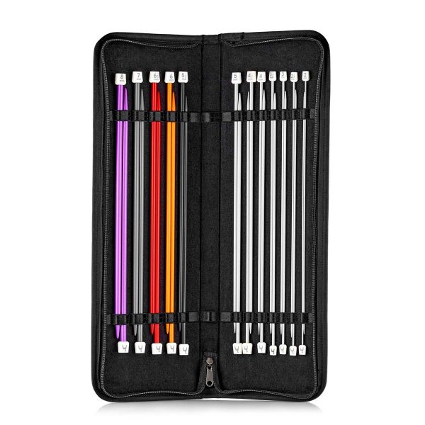 Набор вязальных принадлежностей со спицами прямыми, 24 шт, Pony