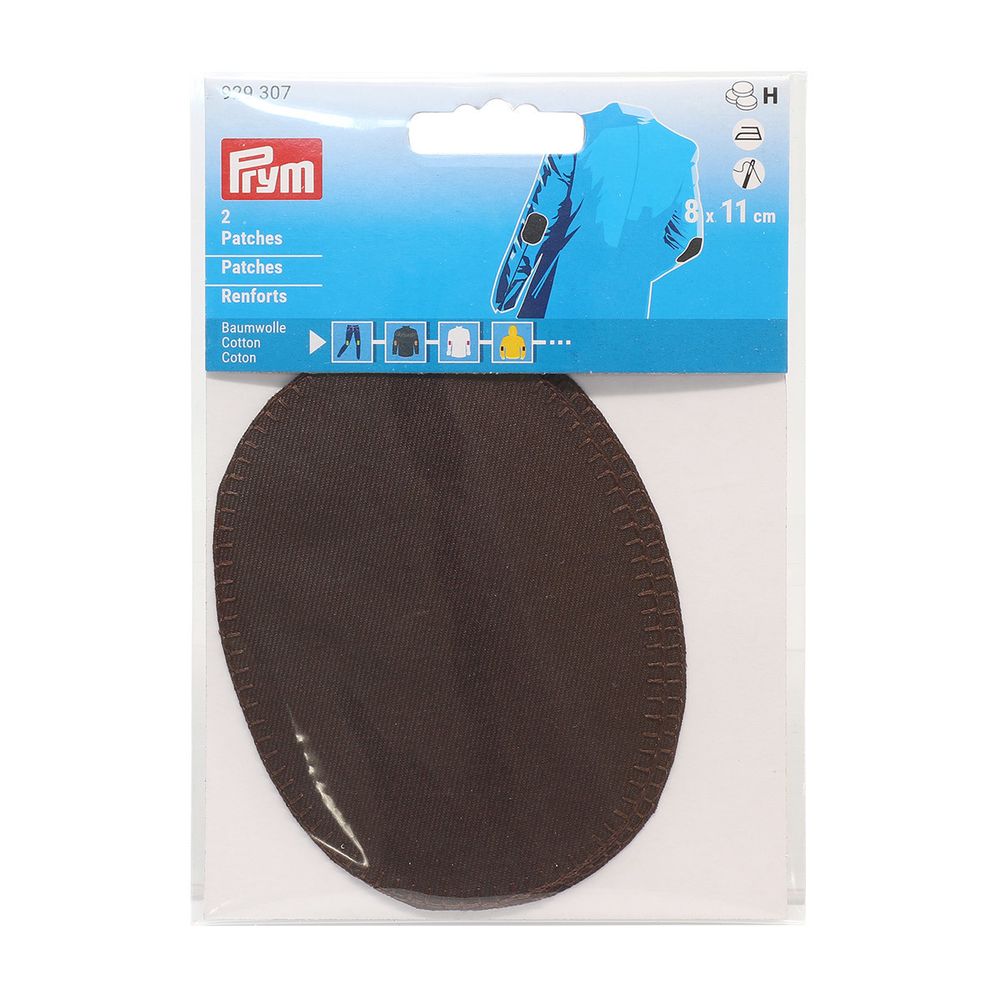 Заплатка термоклеевая, хлопок, 8х11см коричневый, Prym