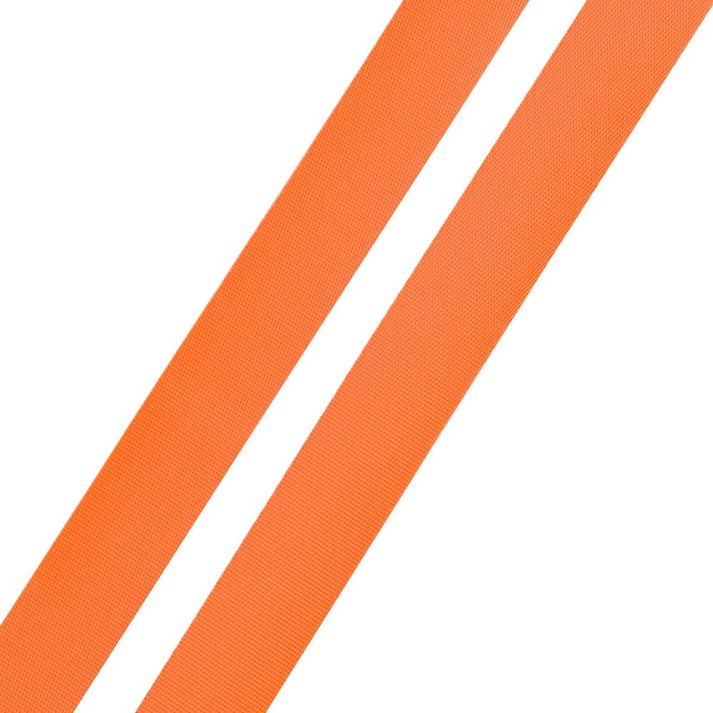 Стропа (ременная лента) 25 мм / 45.5 метров, [15 г/пог.м], оранж неон цв. 27, ГРХ10034