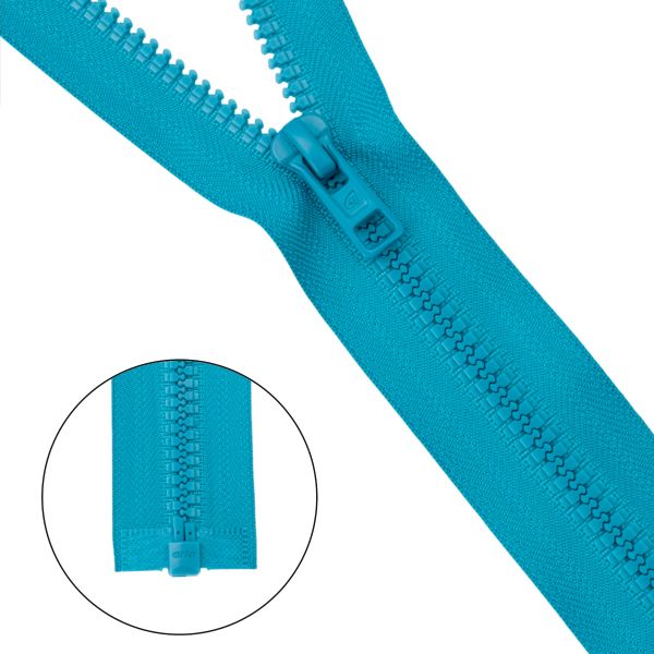 Молния трактор Arta Т6 (6 мм) 1 зам., разъем., 40 см, (2076), A046 бирюзовый, НОВЫЙ МАТОВЫЙ ЗАМОК, уп.5 штук