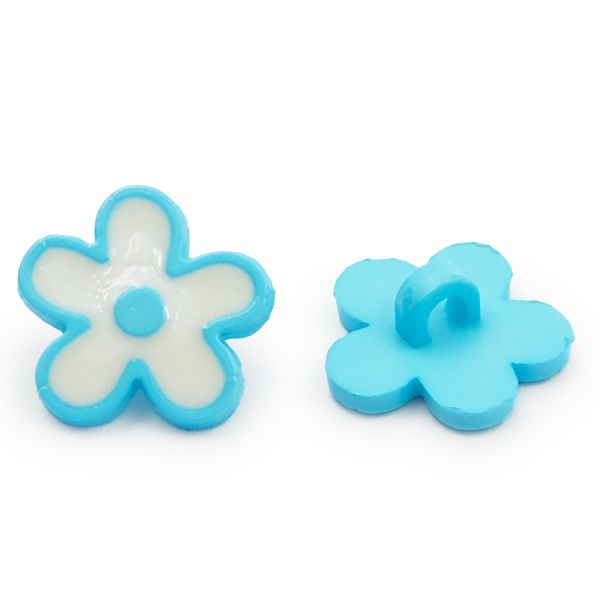 Пуговицы детские Цветы (IA041-W2) 24L/1, 6 шт, (D54 голубой), Magic Buttons