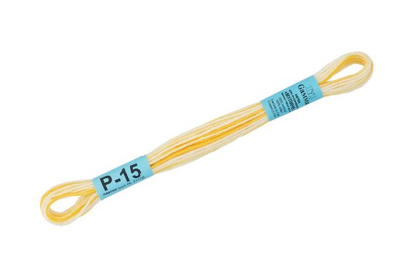 Мулине Gamma меланж, цв.Р-15 яр.желтый-бл.желтый, 12 мотков по 8 метров