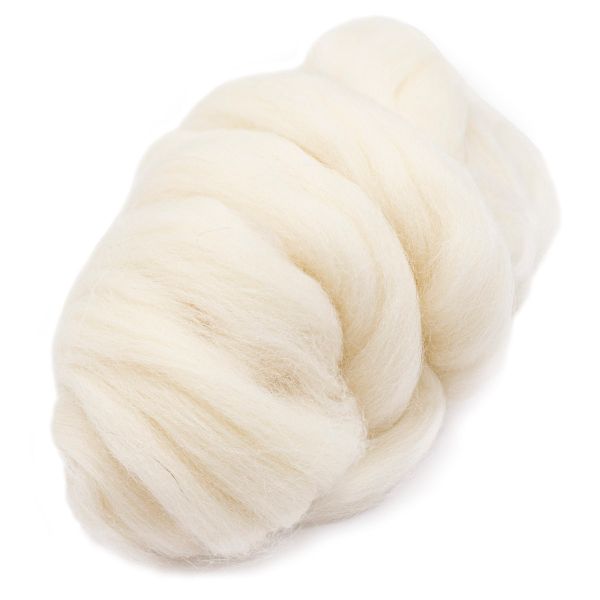 Лента для валяния полутонкая, 100% шерсть, 50гр Камтекс (205 белый)