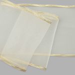 Лента для бантов (капрон) с мет. краем, 7 см, 25 м (белый) С3502