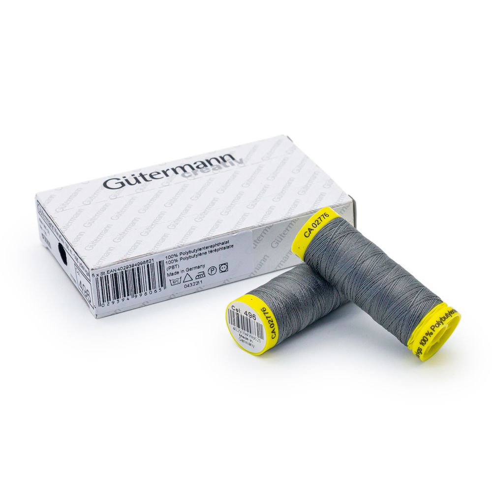 Нитки для трикотажа Gutermann Maraflex, 150м, 496 серо-стальной, 5 катушек