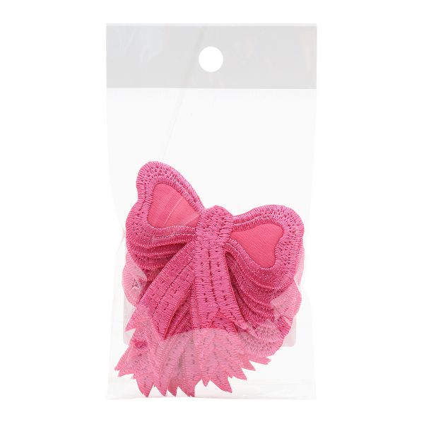 Термоаппликация Бант, 60х57мм 10 шт (ярко-розовый), 12786