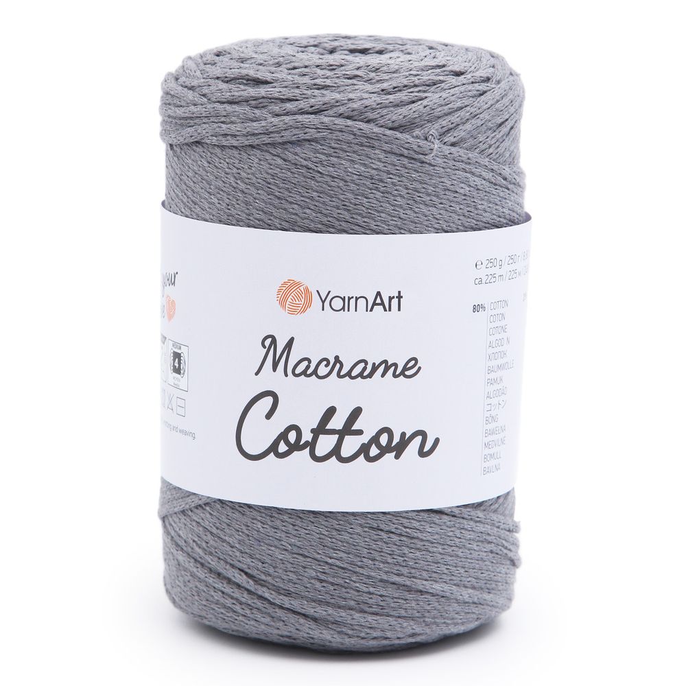 Пряжа YarnArt (ЯрнАрт) Macrame Cotton / уп.4 мот. по 250 г, 225 м, 774 темно-серый