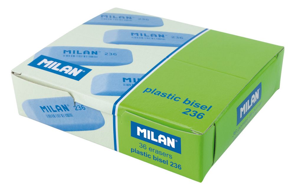 Ластик 236 скошенный 5.6х1.9х0.9 см, см, 36 шт, ассорти CPM236, Milan