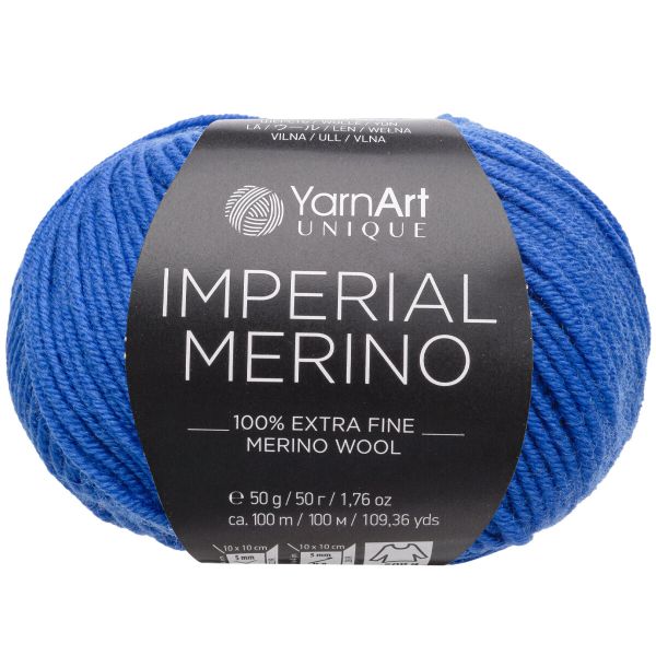 Пряжа YarnArt (ЯрнАрт) Imperial Merino / уп.10 мот. по 50 г, 100 м, 3342 синий