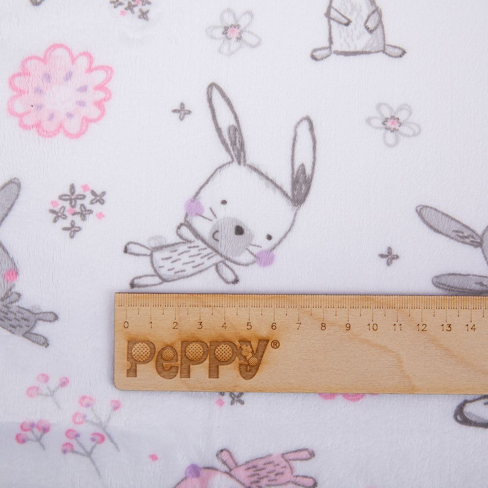 Плюш (ткань) Peppy Mockingbird Cuddle 440 г/м², 48х48 см, bunny hop blush