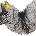 Кружево на сетке широкое 205 мм, диз.OG43, цв.черный, левая, 6м, Kruzhevo