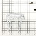 Миниатюра кукольная: Стол витой, 7х7см, белый