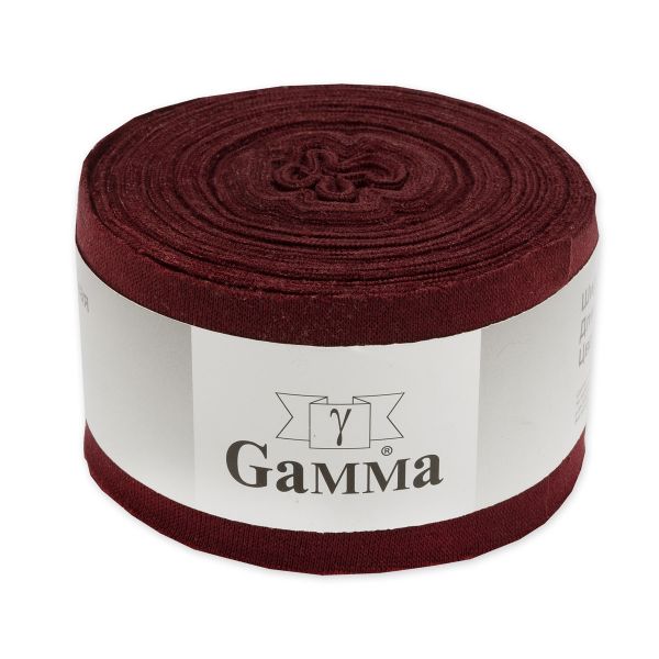Косая бейка трикотажная 60 мм / 10 метров, (рибана), 006 бордовый, Gamma