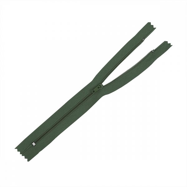 Молния спираль (витая) юбочная Т3 (3 мм) 1 зам., н/раз., 18 см, цв.F268 (260) оливково-зеленый уп.100 шт, Mzip