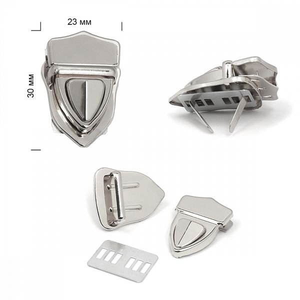 Замок цупферный 107908 23х30мм цв.никель уп.2 шт