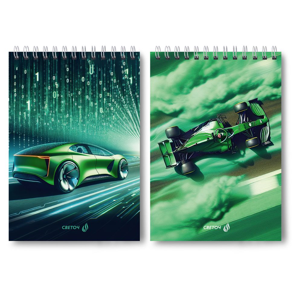 Блокнот на гребне A5 60 л., 4 шт, клетка, Нас не догонят 01255, Светоч Б130