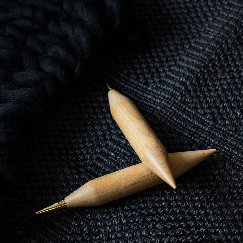 Спицы круговые Knit Pro Jumbo Birch 35 мм / 100 см, береза, натуральный, 35804