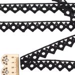 Кружево гипюр (плетёное) 20 мм, 3,4 м, ±4 см, черный