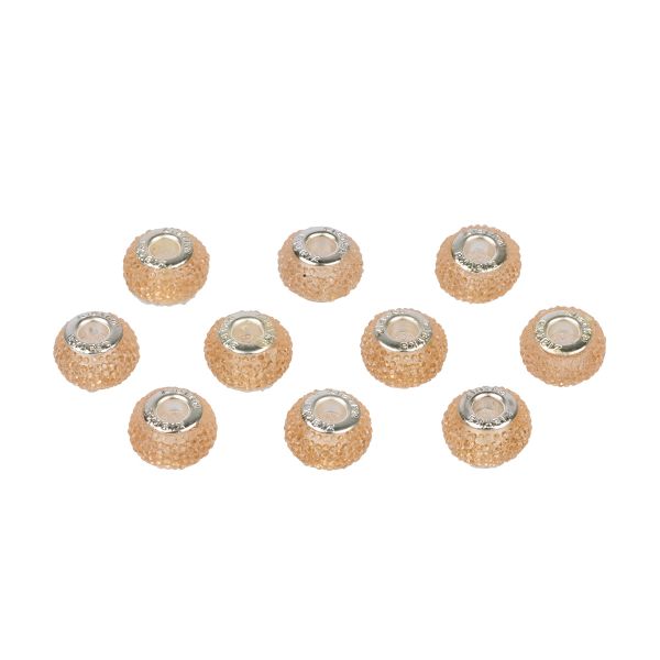 Бусины шармы ⌀14 мм, 10 шт, смола, №10 бежевый, Zlatka RFB-14