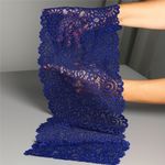 Кружево бельевое эластичное 205 мм / 25 м, TBY.YSTL00839, цв.L1832 синий, Kruzhevo