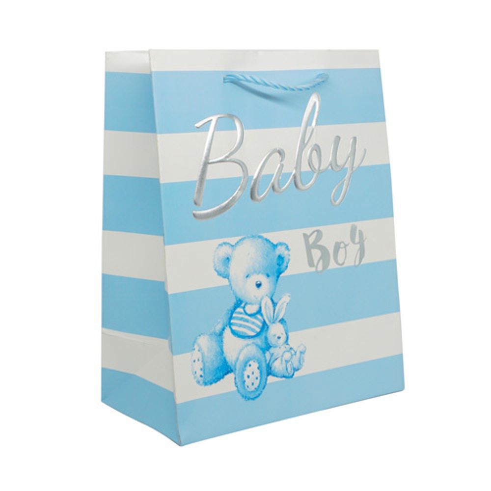 Пакет подарочный ламинированный &quot;Baby&quot;, 23х18х10см (B-голубой), 3 шт
