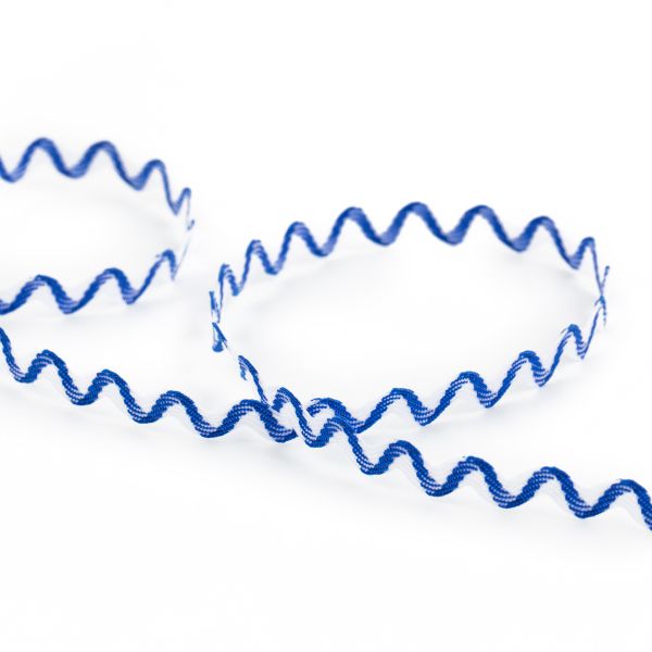 Тесьма отделочная зигзаг 5 мм, 30 м, 094 синий/ белый, Gamma JZ-5