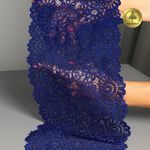 Кружево бельевое эластичное 205 мм / 3 м, TBY.YSTL00839, цв.L1832 синий, Kruzhevo