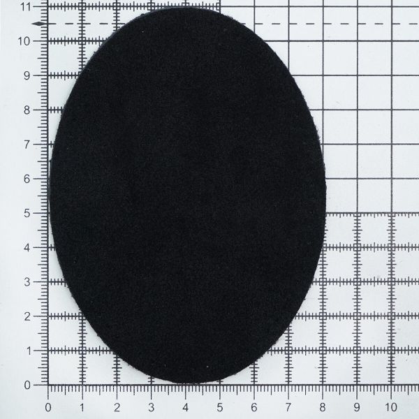 Заплатки пришивные из замши, овал 8х10,9см с перфорацией, 2 шт, 100% кожа, 20 черный, 59124