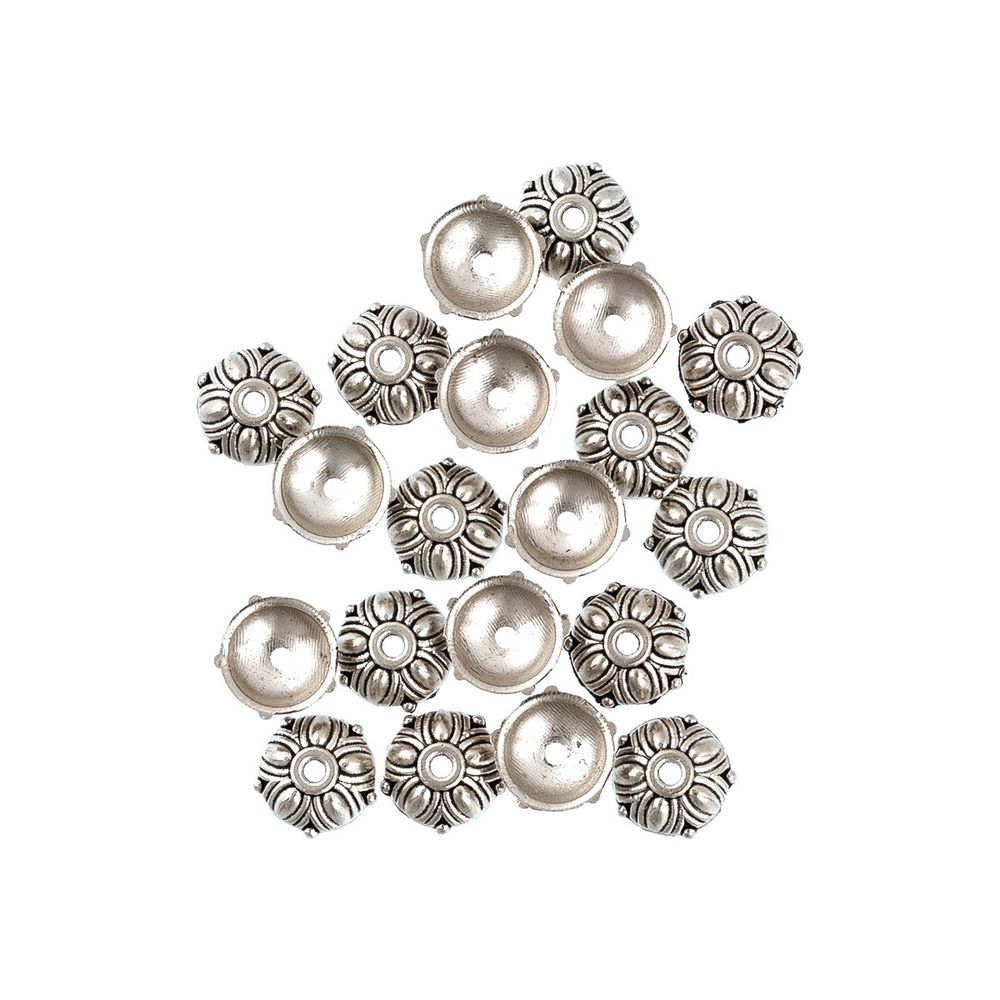 Розетки для бус 10 мм, 20 шт, 01 под античное серебро, Zlatka MFR-11