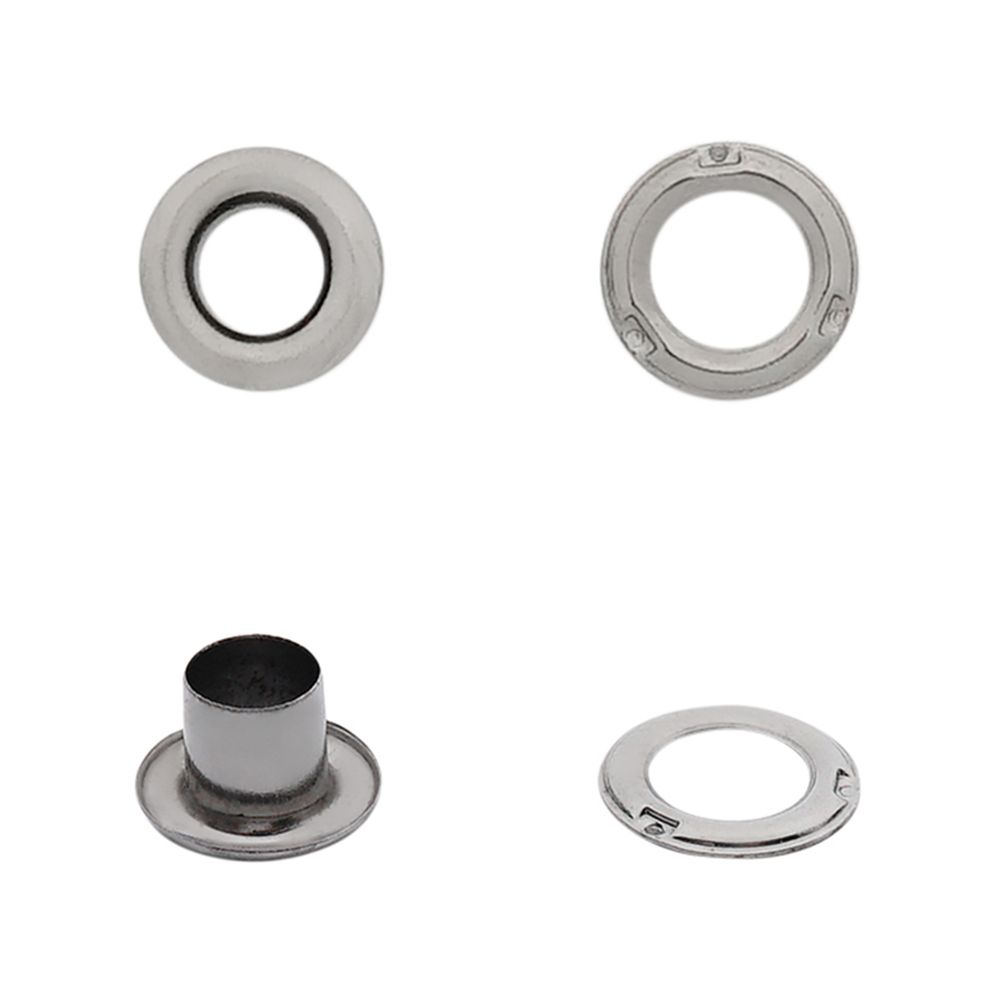 Люверсы металл ⌀_4.4 мм (внутр.), №2, сталь, чер.никель, 100 шт, New Star