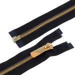 Молния металл Т8 (8 мм) 1 зам., разъем., 80 см, декор, золото, черный, KAP-8 Gamma, 5 шт