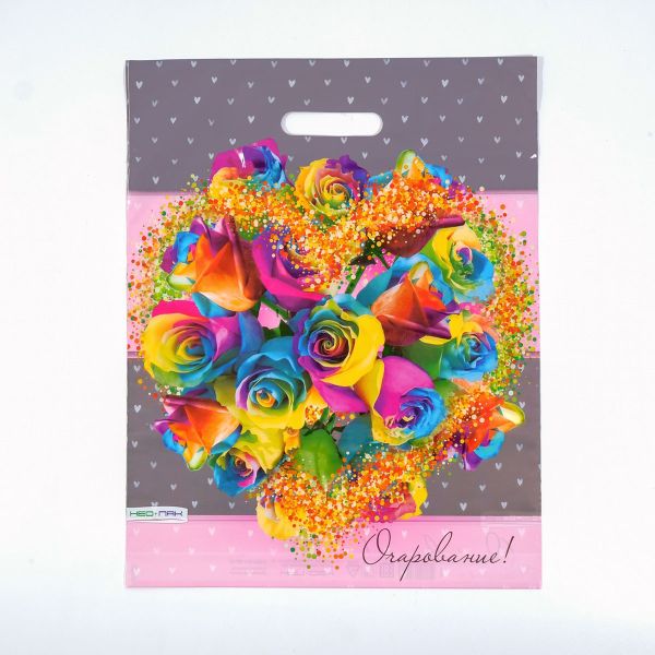 Пакет полиэтиленовый с вырубной ручкой Очарование, 38х47 см, 60 мкм, 9019444