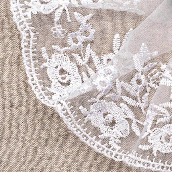 Кружево капроновое широкое 110 мм / 3.4 м (±4 см) 0574-5001, белый