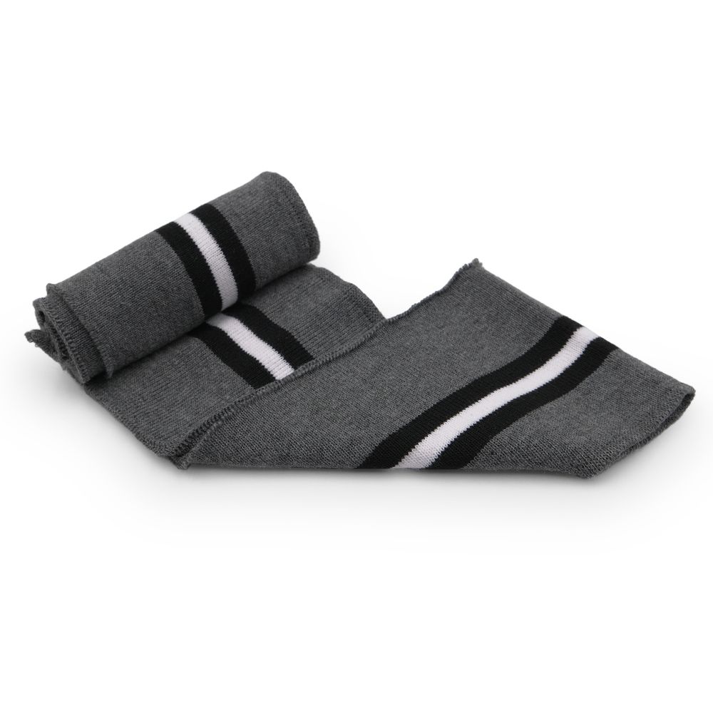 Подвяз (довяз) трикотажный 7.5х80 см, однослойный в полоску, серый/черный/белый