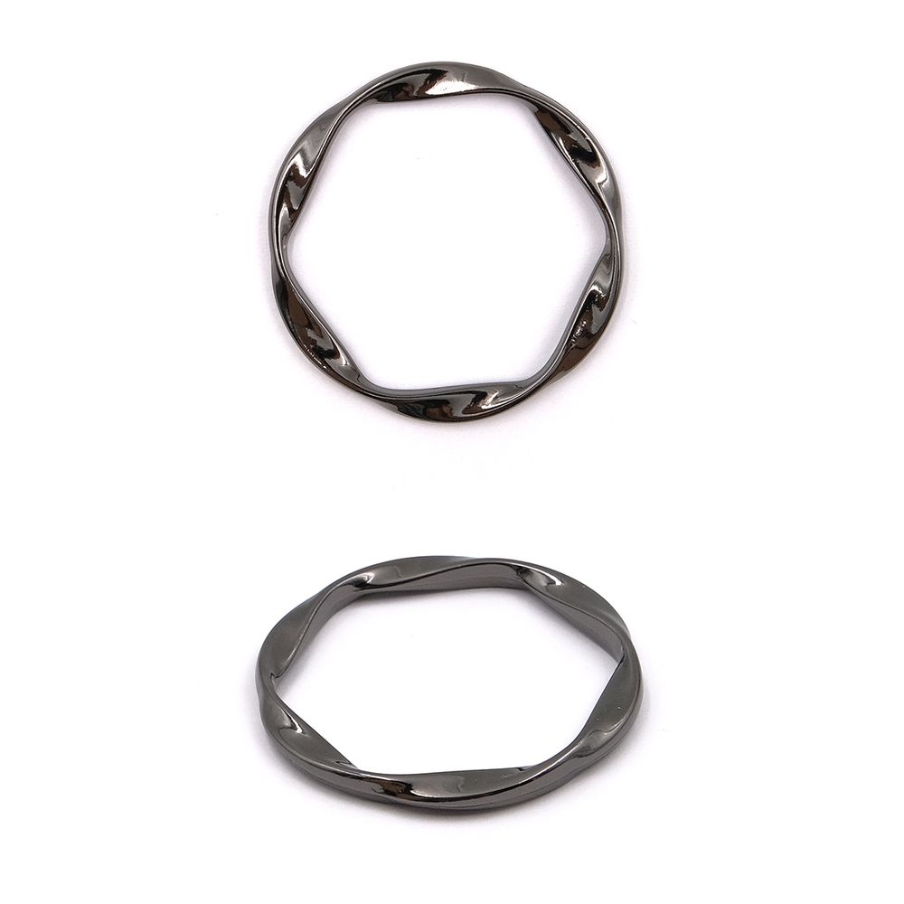 Кольцо металл 40 мм, черный никель, 6 шт