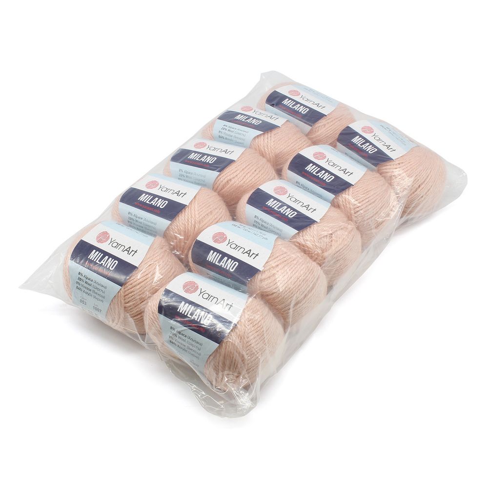 Пряжа YarnArt (ЯрнАрт) Milano / уп.10 мот. по 50 г, 130м, 853 розовый