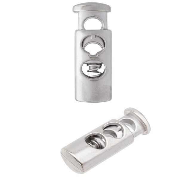 Фиксатор для шнура металл 1 отв., 22.5х8.4 мм, (in ⌀4 мм), 25 шт, матовый серебристый, MFR19