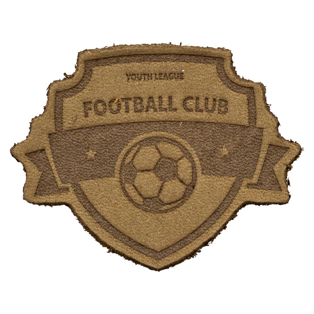 Термоаппликация из кожи Футбол 5х3,78см, 100% кожа (49 хаки), 13