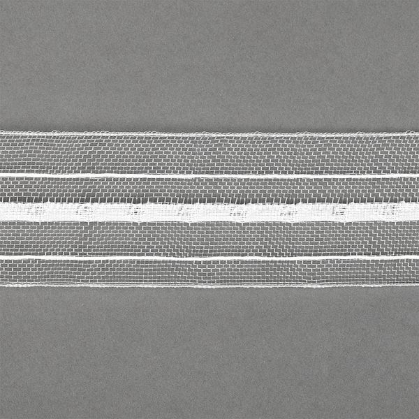 Лента (тесьма) шторная: сборка карандаш (1:3) 40 мм / 10 метров, П-022М органза, Prestij