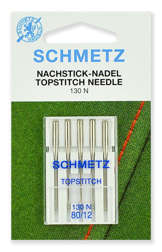 Иглы для швейных машин для отстрачивания top stitch 130/705 H, №80, Top Stitch, 5 игл, 08:90 2 VCS, SCHMETZ