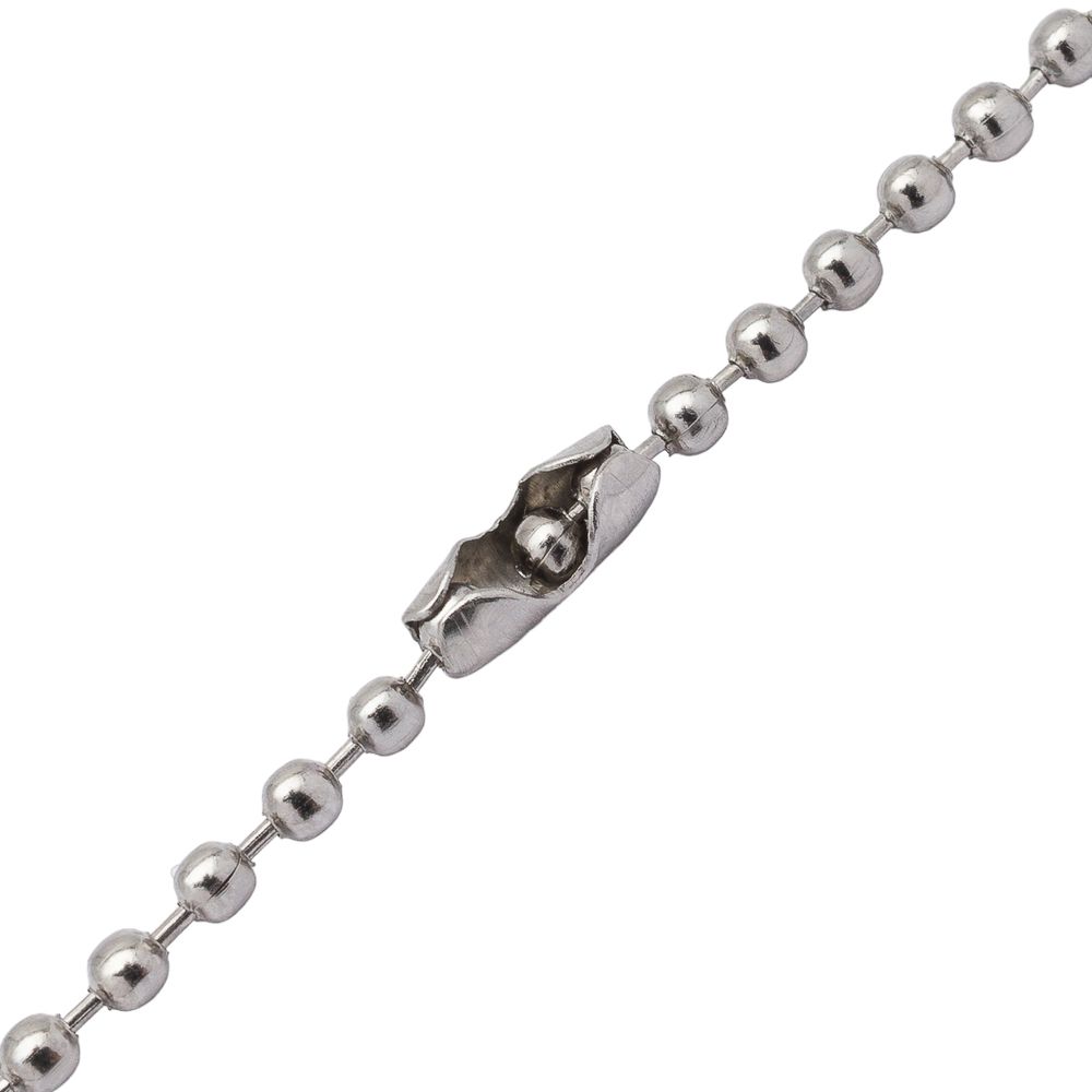 Мулька / биркодержатель (цепочка шариковая) 0,2х10 см металл (уп.~100 шт) New Star (никель)