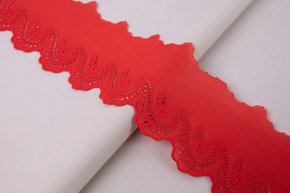 Кружево шитьё 90 мм / 10 ±0.2 м, Турция, красный, Gamma GYEM-9001