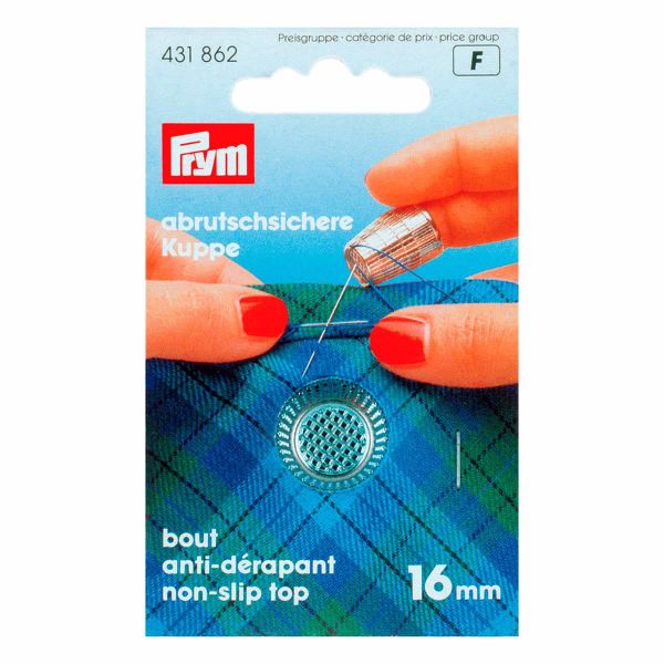 Напёрсток с кантом против скольжения, цинк, хром. покр, 16,0мм, Prym