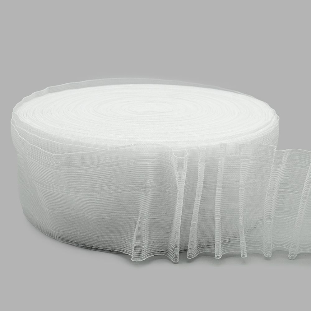 Лента (тесьма) шторная: сборка параллельная (1:2.5) 80 мм / 100 метров, 420156